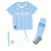 Manchester City Jeremy Doku #11 Hemmaställ Barn 2023-24 Korta ärmar (+ Korta byxor)